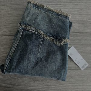 NWT BDG‎ Womens Low Rise Skinny Cutoff Waistband Split Hem Blue Jeans Size 25